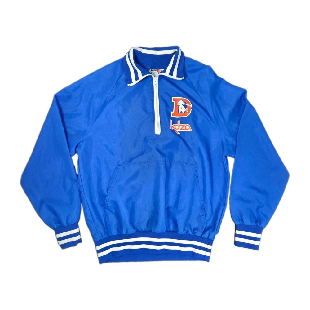 Vintage Denver Broncos KDZA King Louie 1/4 Zip Jacket Logo Size M USA NFL Logo